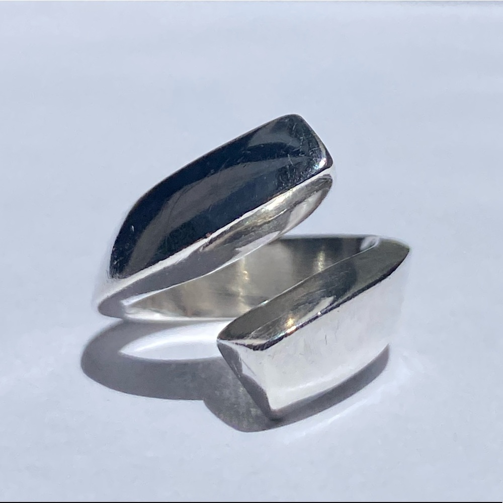 925 sterling silver overlap band ring✨
